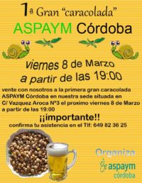 Gran caracolada ASPAYM Córdoba el viernes 8 de marzo